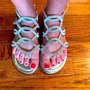 Sliver Sparkling Comfort Sandals